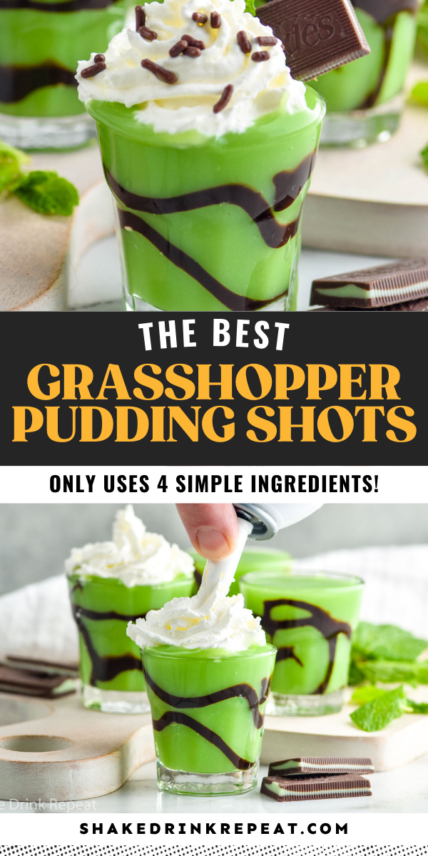 Grasshopper Pudding Shots - Shake Drink Repeat