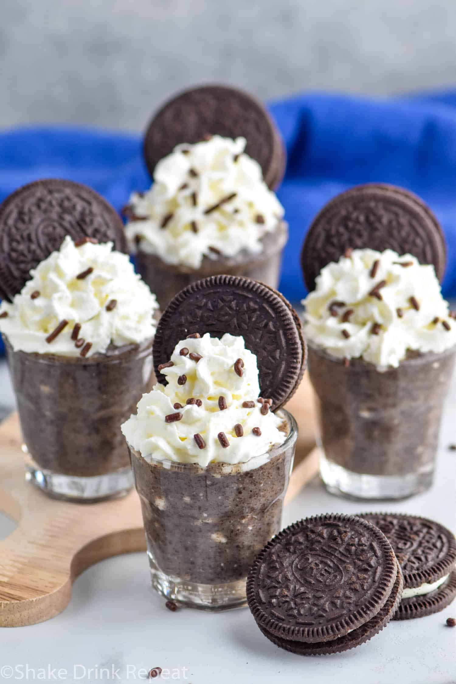 Cookies and Cream Pudding Shots - Shake Drink Repeat