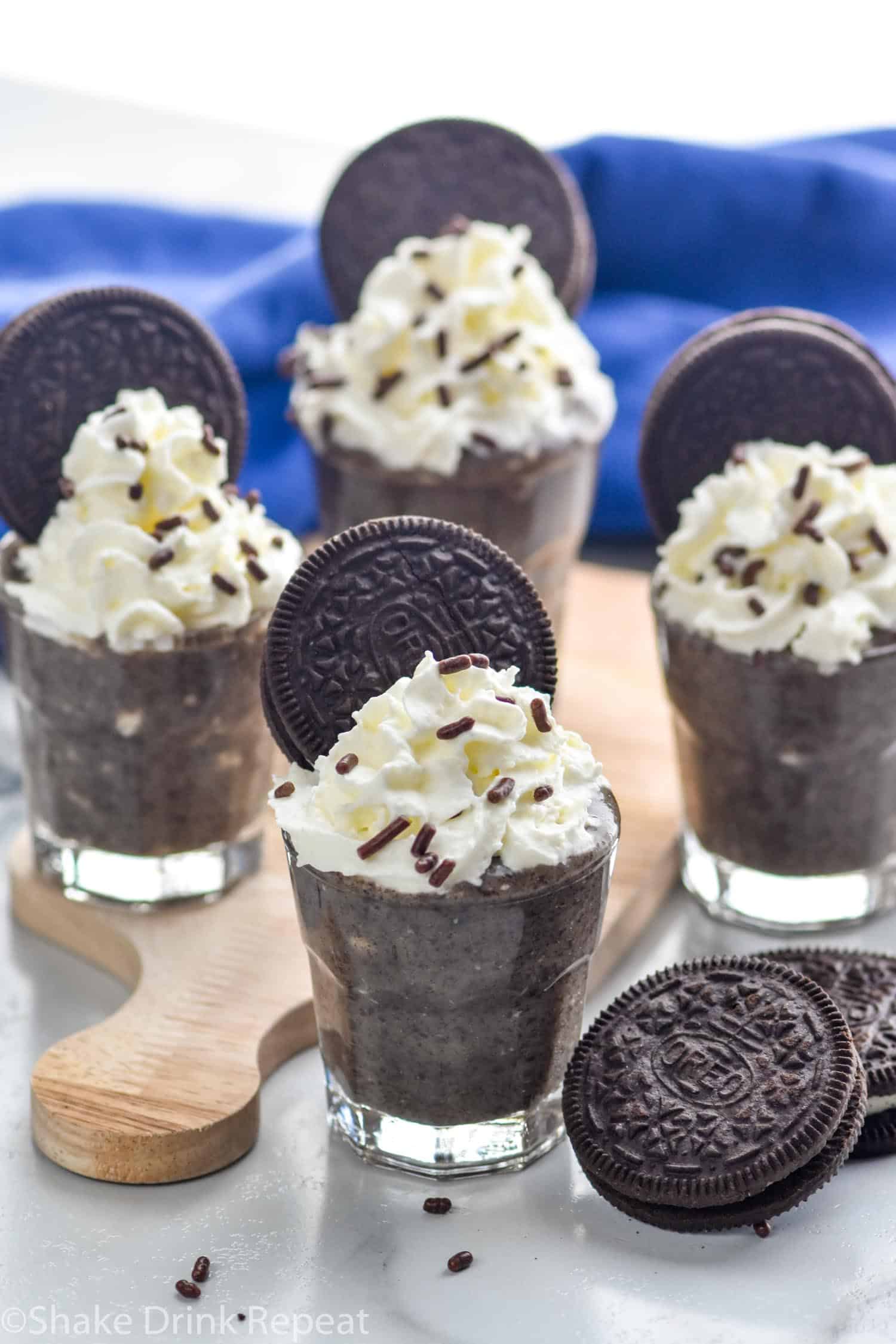 Cookies and Cream Pudding Shots - Shake Drink Repeat