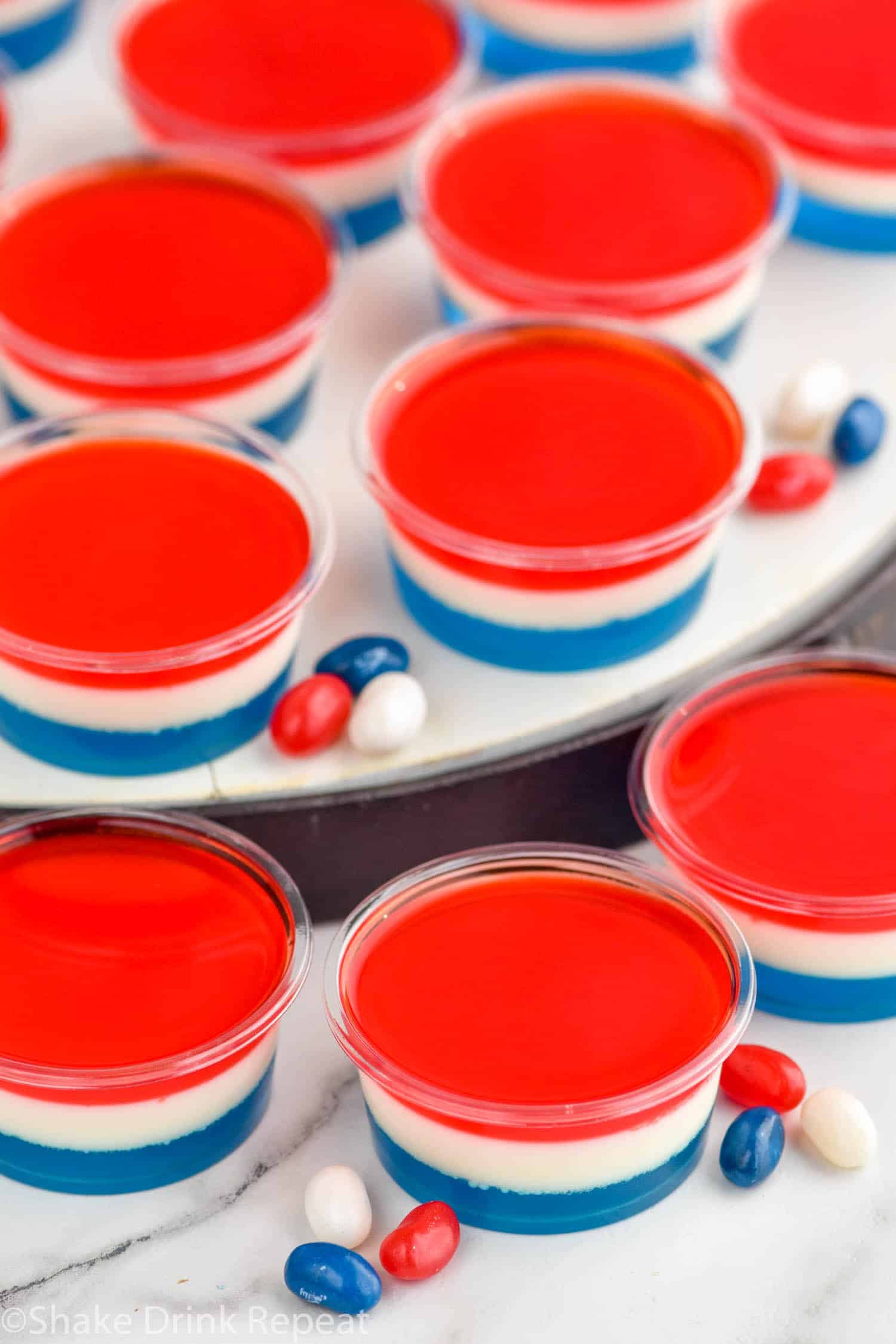 Fourth Of July Jello Shots Shake Drink Repeat 